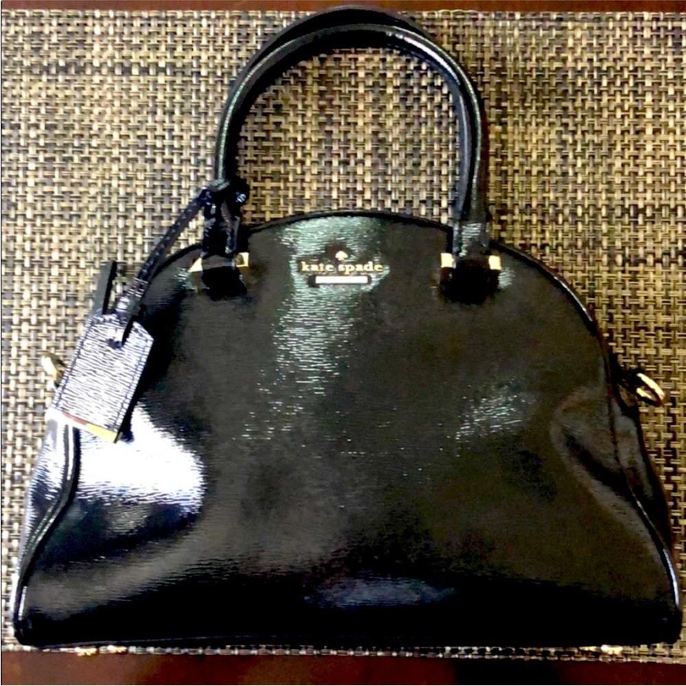 Kate Spade New York Cedar Street Pearl Black Patent Bag Crossbody Handbag
